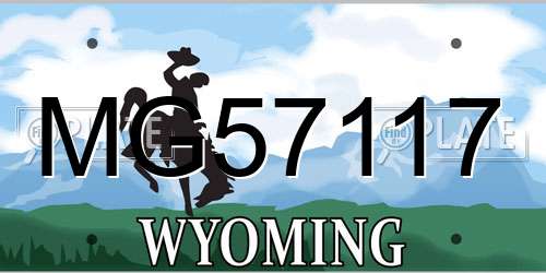 MG57117 Wyoming License Plate