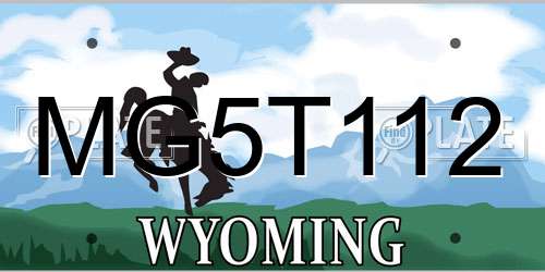MG5T112 Wyoming License Plate