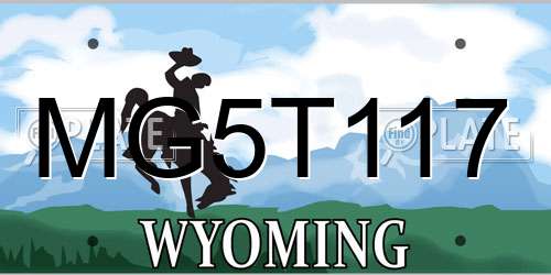 MG5T117 Wyoming License Plate