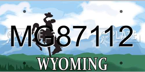 MG87112 Wyoming License Plate