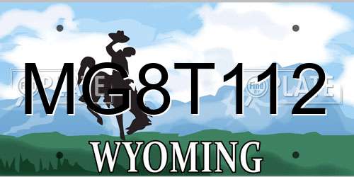 MG8T112 Wyoming License Plate