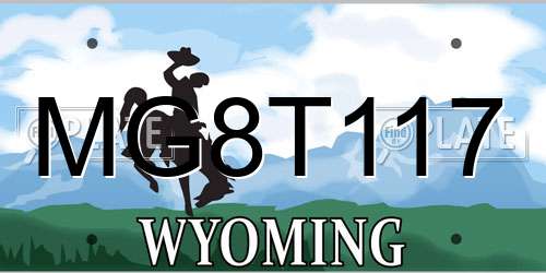 MG8T117 Wyoming License Plate