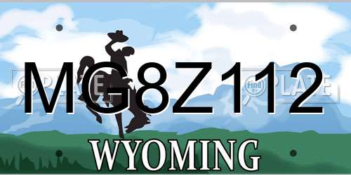 MG8Z112 Wyoming License Plate