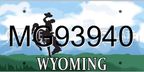 MG93940 Wyoming License Plate