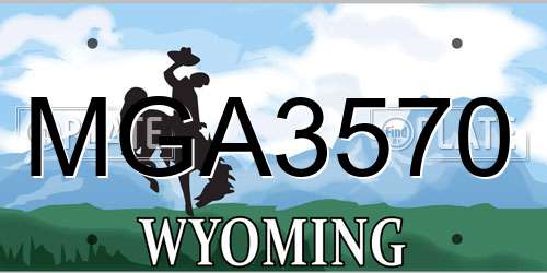 MGA3570 Wyoming License Plate