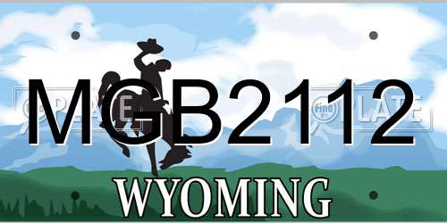MGB2112 Wyoming License Plate