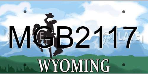 MGB2117 Wyoming License Plate