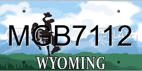 MGB7112 Wyoming License Plate