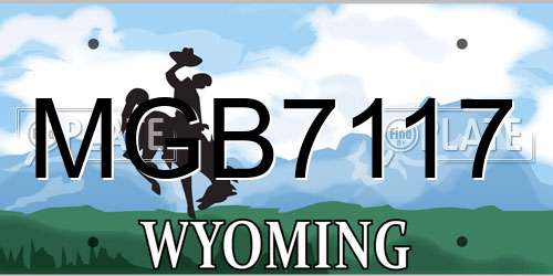 MGB7117 Wyoming License Plate