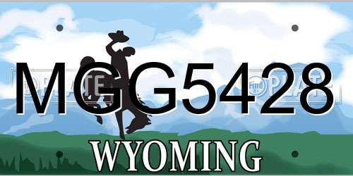MGG5428 Wyoming License Plate