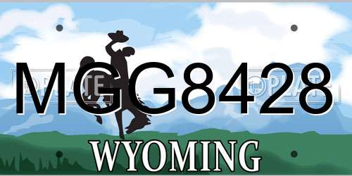 MGG8428 Wyoming License Plate