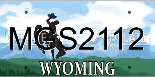MGS2112 Wyoming License Plate