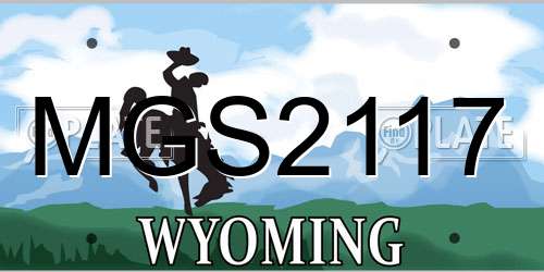 MGS2117 Wyoming License Plate