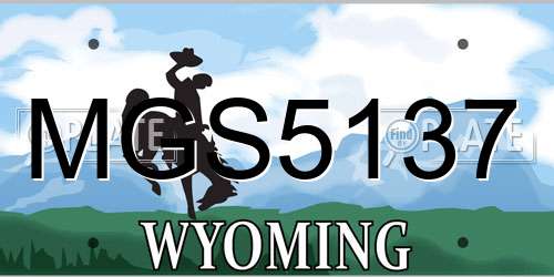 MGS5137 Wyoming License Plate