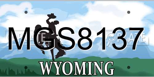 MGS8137 Wyoming License Plate