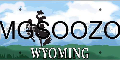 MGSOOZO Wyoming License Plate