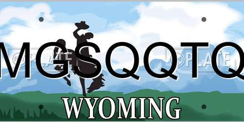 MGSQQTQ Wyoming License Plate