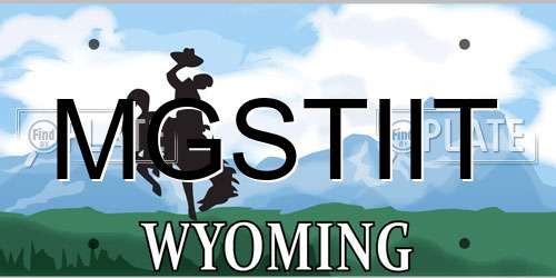 MGSTIIT Wyoming License Plate