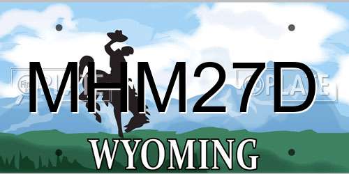 MHM27D Wyoming License Plate