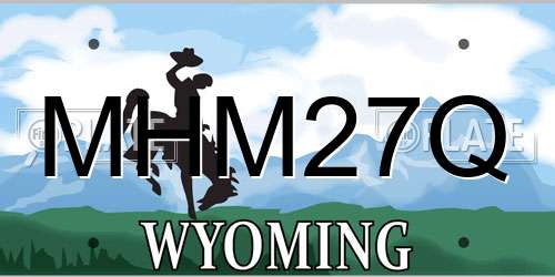 MHM27Q Wyoming License Plate