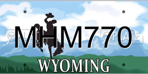 MHM770 Wyoming License Plate