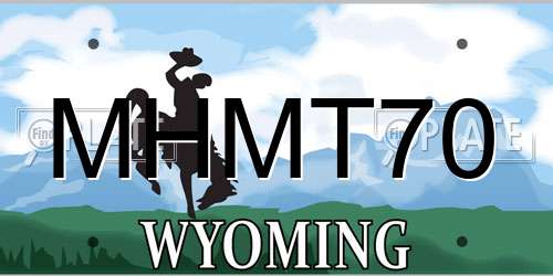 MHMT70 Wyoming License Plate