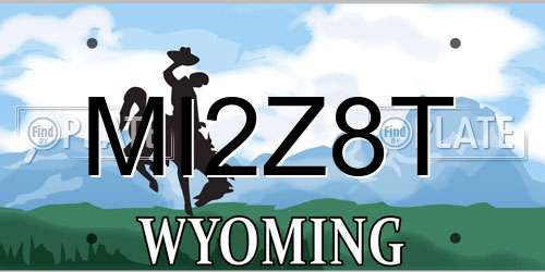 MI2Z8T Wyoming License Plate