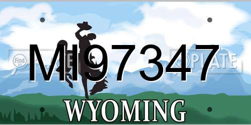 MI97347 Wyoming License Plate