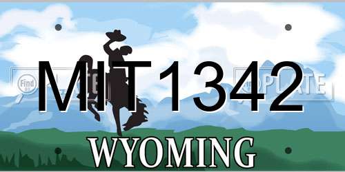MIT1342 Wyoming License Plate