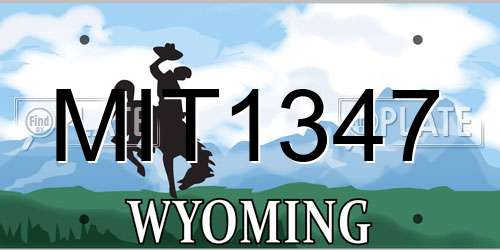 MIT1347 Wyoming License Plate