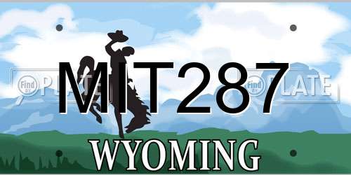 MIT287 Wyoming License Plate