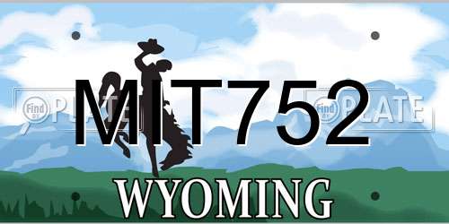 MIT752 Wyoming License Plate