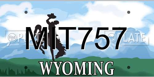 MIT757 Wyoming License Plate