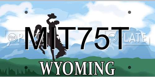 MIT75T Wyoming License Plate
