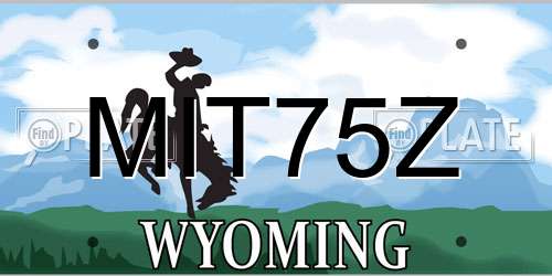 MIT75Z Wyoming License Plate