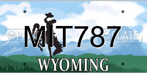 MIT787 Wyoming License Plate