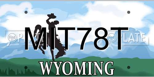 MIT78T Wyoming License Plate