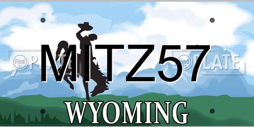 MITZ57 Wyoming License Plate