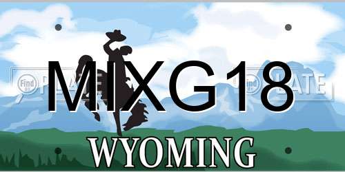 MIXG18 Wyoming License Plate