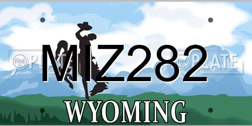 MIZ282 Wyoming License Plate