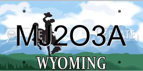 MJ2O3A Wyoming License Plate