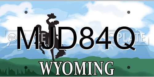 MJD84Q Wyoming License Plate