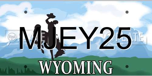 MJEY25 Wyoming License Plate