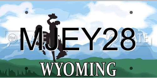MJEY28 Wyoming License Plate