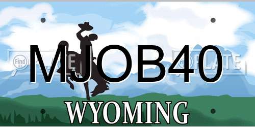 MJOB40 Wyoming License Plate