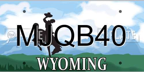 MJQB40 Wyoming License Plate