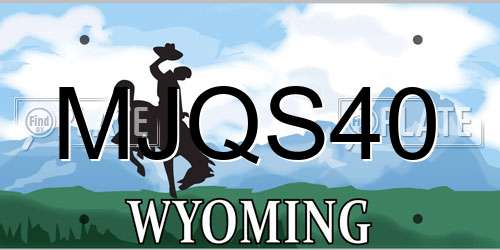MJQS40 Wyoming License Plate