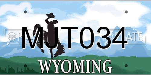 MJT034 Wyoming License Plate