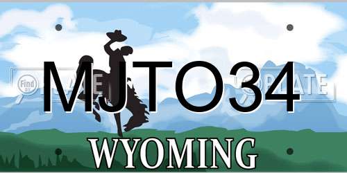 MJTO34 Wyoming License Plate