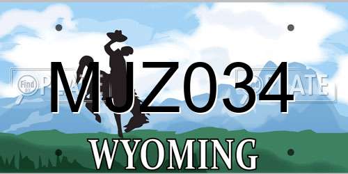 MJZ034 Wyoming License Plate